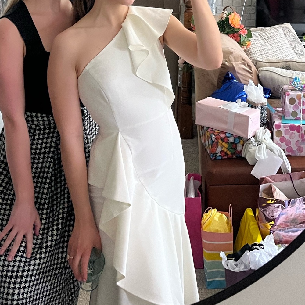 Vince Camuto Asymmetric Midi Cocktail And Party Dress